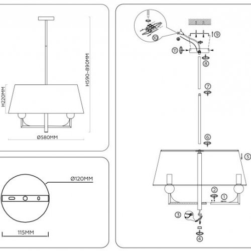 Потолочная люстра Ambrella light High Light LH75150 Потолочная люстра Ambrella light High Light LH75150