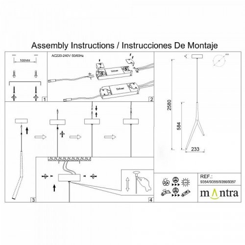 Подвесной светильник Mantra Arrecife 9357+9220 (1L)