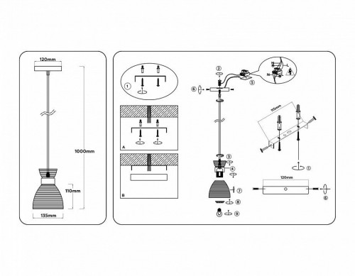 Подвесной светильник Ambrella light Traditional TR3406