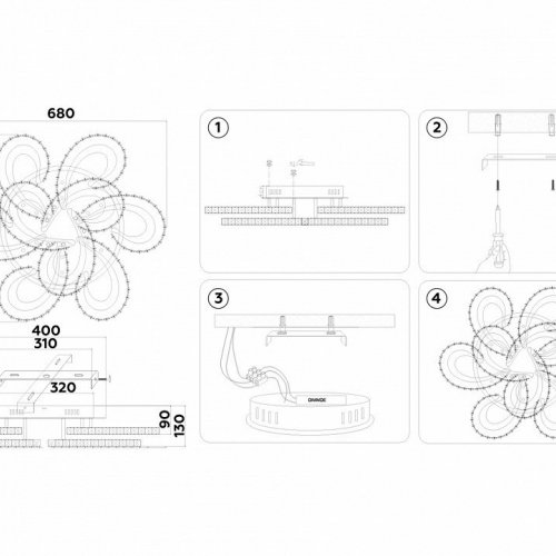 Потолочная люстра Ambrella light Acrylica Ice FA1704