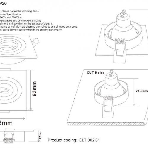 Встраиваемый светильник Crystal Lux CLT 002C1 WH