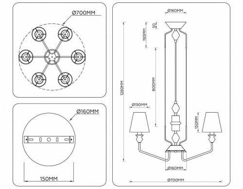 Подвесная люстра Ambrella Light LH LH75401
