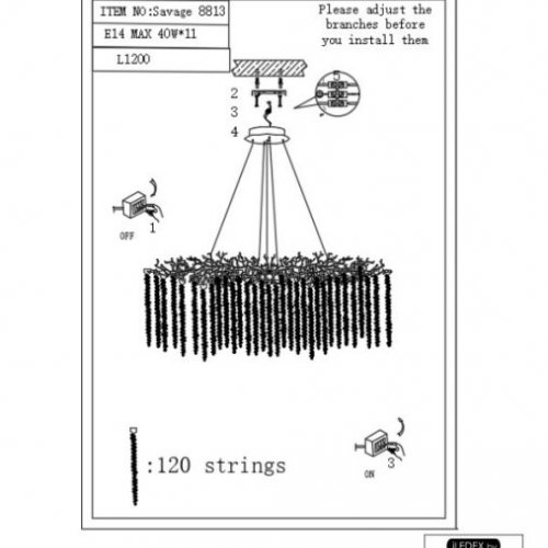 Подвесная люстра iLamp Savage 8813-L1200 GD