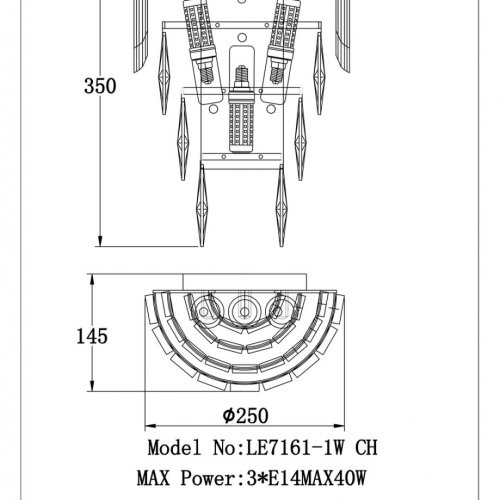 Бра Jacqueline LE7161/1W CH/GR Бра Jacqueline LE7161/1W CH/GR