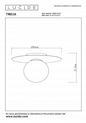 Потолочный светильник Lucide TRICIA 79187/01/31