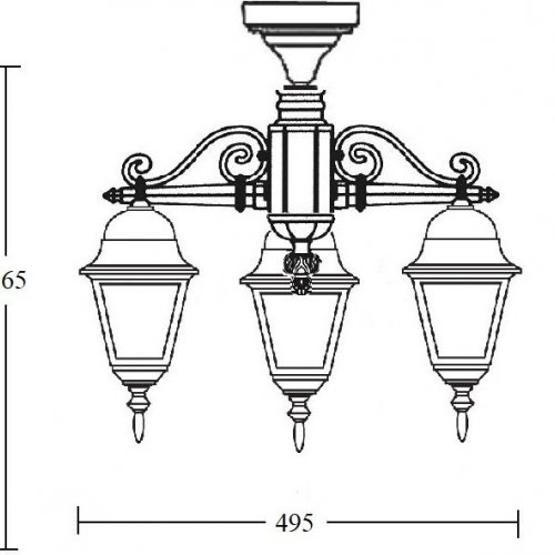 Потолочный светильник уличный Oasis Light QUADRO S 79970SA/3 Gb