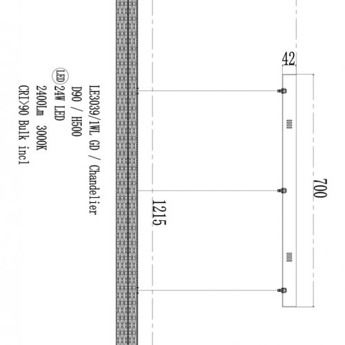 Подвесная люстра Alice LE3039/1200L GD