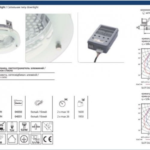 Карданные светильники Kanlux SLOT DLP-100G 218-WH 4350