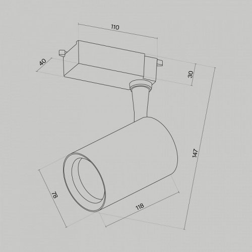 Трековый светильник Maytoni Vuoro TR003-1-10W3K-S-B