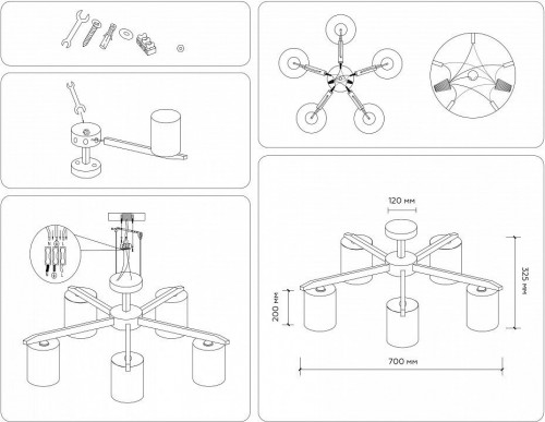 Люстра на штанге Ambrella Light TR TR83113 Люстра на штанге Ambrella Light TR TR83113