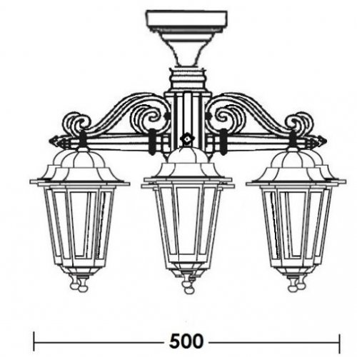Потолочный светильник уличный Oasis Light PETERSBURG S 79870SA/6/02 Bl