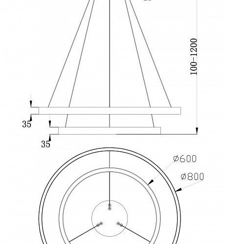 Подвесной светодиодный светильник Maytoni Rim MOD058PL-L74B4K