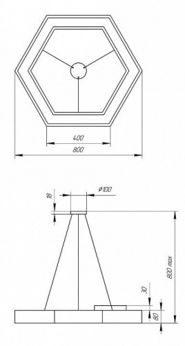 Подвесной светодиодный светильник Geometria ЭРА Hexagon SPO-124-W-40K-051 51Вт 4000К белый Б0050556