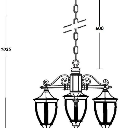 Уличный светильник подвесной Oasis Light COVENTRY 91570/3 Bl