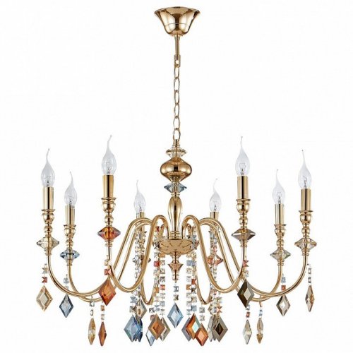 Подвесная люстра Crystal Lux MERCEDES SP8 GOLD/COLOR