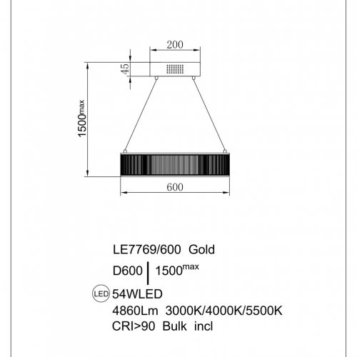 Подвесная люстра Lumiere LE7769/600 Gold