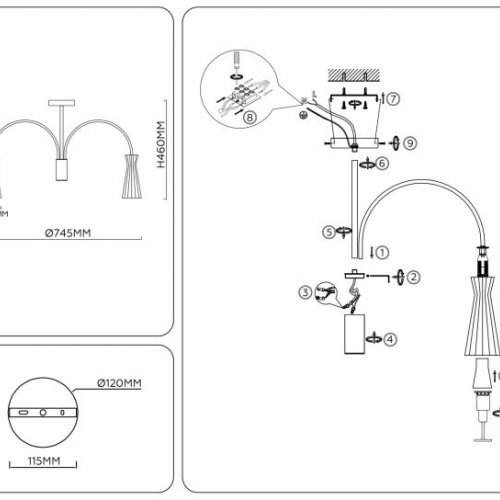 Потолочная люстра High Light LH55703 Потолочная люстра High Light LH55703