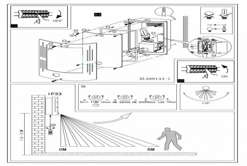 Светильник уличный с датчиком Eglo City 88144