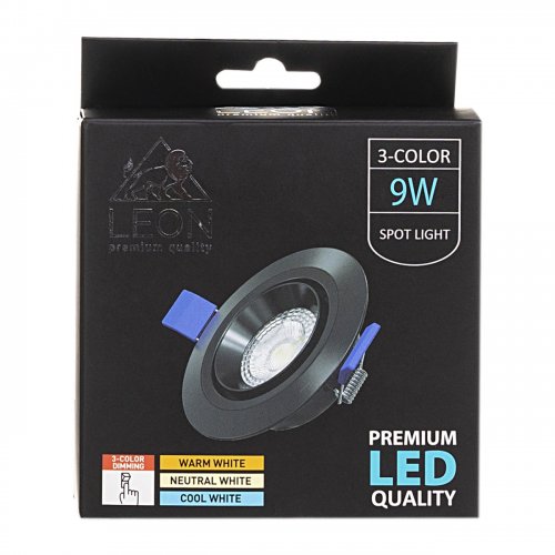 Точечный светильник LEON LE-SPR-BL-9W 3000K & 4000К & 6500K Точечный светильник LEON LE-SPR-BL-9W 3000K & 4000К & 6500K