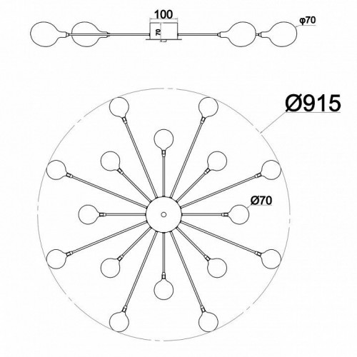 Потолочная люстра Escada STARFALL 2109/1 Chrome Потолочная люстра Escada STARFALL 2109/1 Chrome