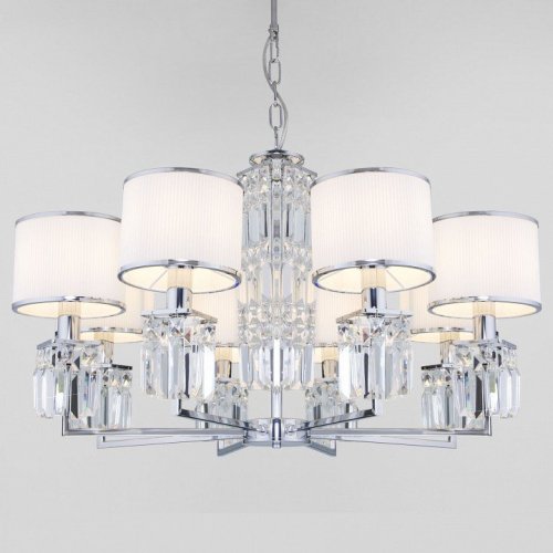 Подвесная люстра Eurosvet Zaffiro 10099/8 хром/прозрачный хрусталь Strotskis (новый абажур) Подвесная люстра Eurosvet Zaffiro 10099/8 хром/прозрачный хрусталь Strotskis (новый абажур)