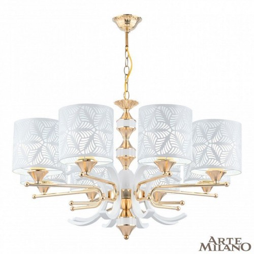Подвесная люстра Arte Milano Florentia-2097 302097/8 Wh/Gd Подвесная люстра Arte Milano Florentia-2097 302097/8 Wh/Gd