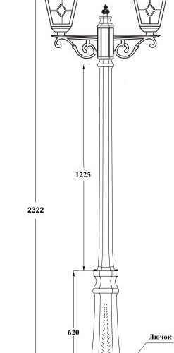 Наземный фонарь Oasis Light QUADRO M lead GLASS 79909MAlgG 029 Bl