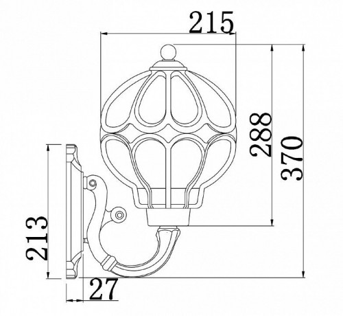 Уличный настенный светильник Maytoni Via O024WL-01G