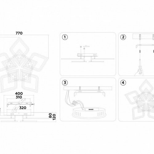 Потолочная люстра Ambrella light Acrylica Original FA8915