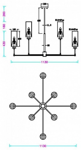 Потолочная люстра MyFar Richard MR2410-8C Потолочная люстра MyFar Richard MR2410-8C
