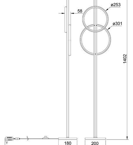 Торшер Arte Lamp Fluido A3913PN-24BK