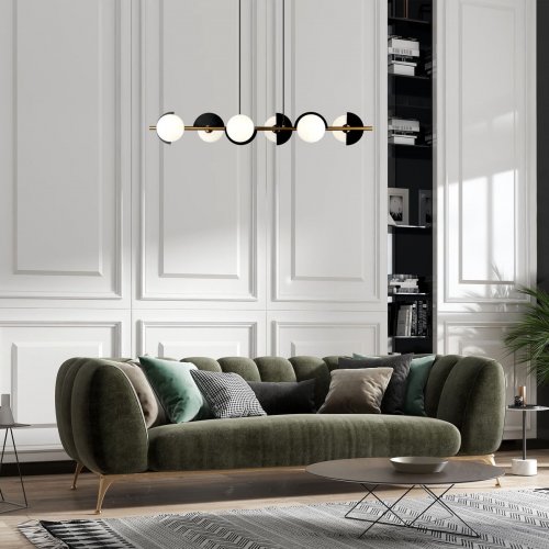 Подвесной светильник Eurosvet Moity 70149/6 черный/латунь Smart Подвесной светильник Eurosvet Moity 70149/6 черный/латунь Smart