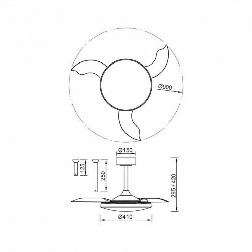Люстра-вентилятор Mantra SLIM FAN mini 9008