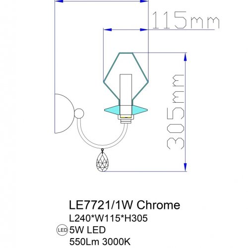 Бра Therese LE7721/1W Chrome