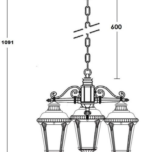 Уличный светильник подвесной Oasis Light 79750S/3 Gb