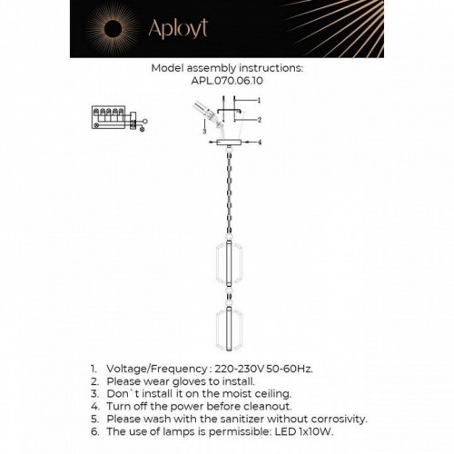 Подвесной светильник Aployt Lakres APL.070.06.10