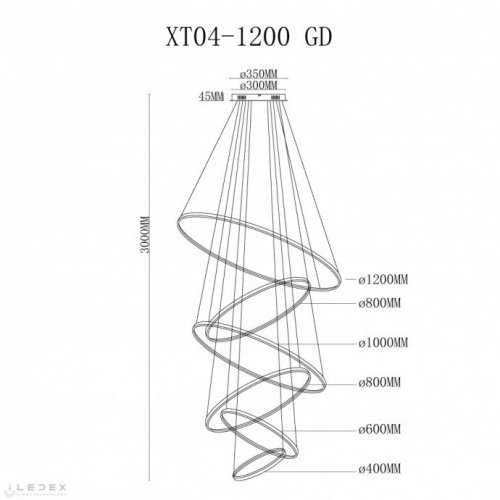 Подвесной светильник Axis XT04-D1200 GD