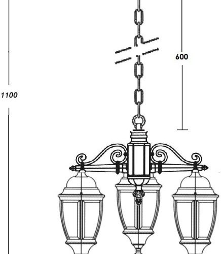 Уличный светильник подвесной Oasis Light 91270L/3 Bl