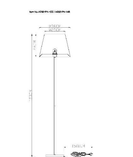 Торшер Arte Lamp Elba A2581PN-1AB