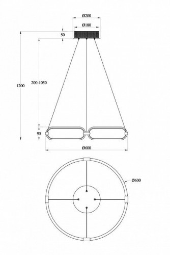 Подвесной светодиодный светильник Maytoni Chain MOD017PL-L50MG