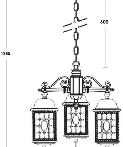 Уличный светильник подвесной Oasis Light LONDON L 64870L/3 cover Bl
