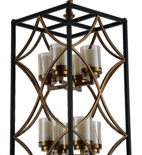 Подвесная люстра Lumina Deco Quadrato Duo LDP 1223-8 BK+MD Подвесная люстра Lumina Deco Quadrato Duo LDP 1223-8 BK+MD