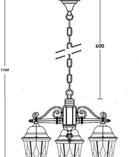 Уличный светильник подвесной Oasis Light ASTORIA 2M 91470M/3 Gw ромб