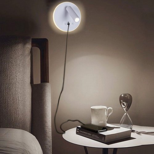 Настенный светодиодный светильник Reluce 86203-9.2-001KT LED12W+USB WT