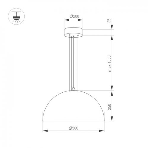 Подвесной светодиодный светильник SP-RESTO-HANG-R500-30W Warm3000 039699 Подвесной светодиодный светильник SP-RESTO-HANG-R500-30W Warm3000 039699