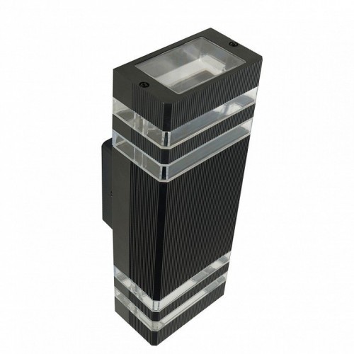 Светильник садово-парковый  Feron.ONE DH0807-P, на стену вверх/вниз,  2*GU10 220-240V, черный пластик 51539