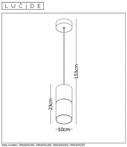 Подвесной светильник Lucide Zino 74410/01/02
