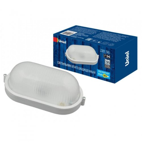 Потолочный светильник (UL-00006773) Uniel UWL-O01 100W/E27 IP54 White Потолочный светильник (UL-00006773) Uniel UWL-O01 100W/E27 IP54 White