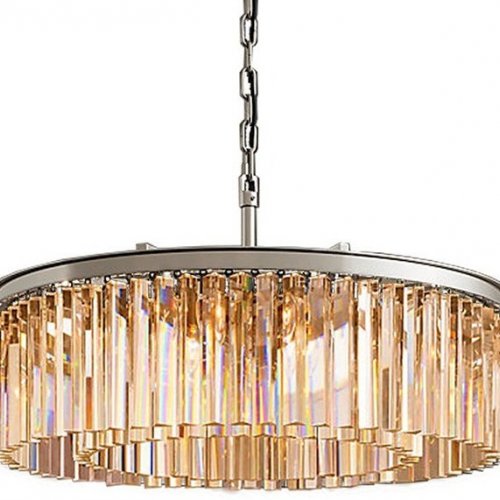 Подвесная люстра DeLight Collection 1920s Odeon KR0387P-10B chrome/amber