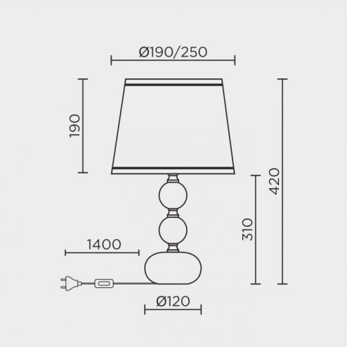 Интерьерная настольная лампа  ML.6142.01TL WH
